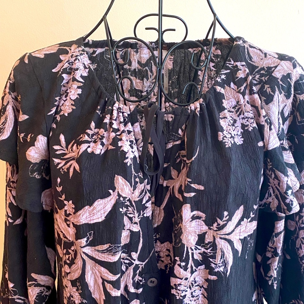 Black and Purple Floral Fancy Dress - Picture 4 of 10
